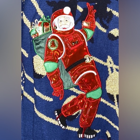 Christmas 🎄 UGLY Sweater Astronaut Moon Walk Space Santa Men’s Size L - Picture 1 of 5